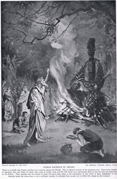 Druidernes menneskeofringer, illustration fra 
