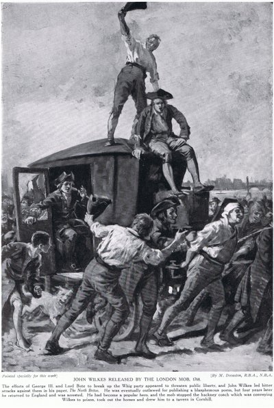 John Wilkes løsladt af London-mafiaen af Margaret (after) Dovaston