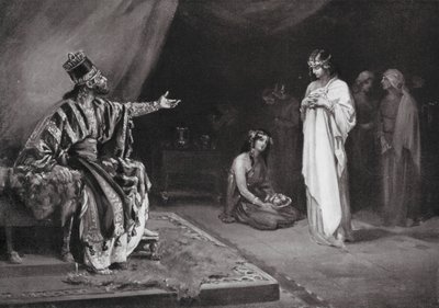 Ægteskab mellem en assyrisk prinsesse og Kara-indash, konge af Babylon (litografi) af Margaret (after) Dovaston