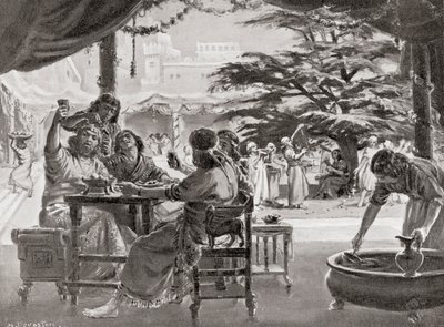 Jubel i Babylon over Esarhaddons genopbygning af byen, fra Hutchinson