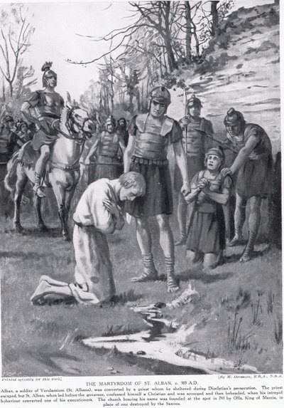 The Martyrdom of St. Alban, illustration fra 