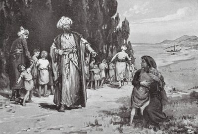 Børnenes hyldest til tyrkerne (litografi) af Margaret (after) Dovaston