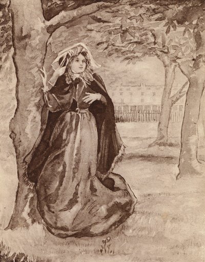 Elizabeth Barrett Browning, engelsk digter (litografi) af Margaret Baillie Saunders
