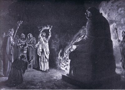 Et fønikisk offer til Moloch (litografi) af Margaret Dovaston