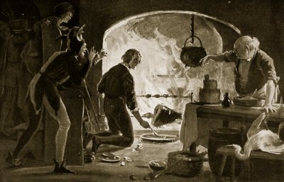 Lambert Simnel i køkkenet, illustration fra 