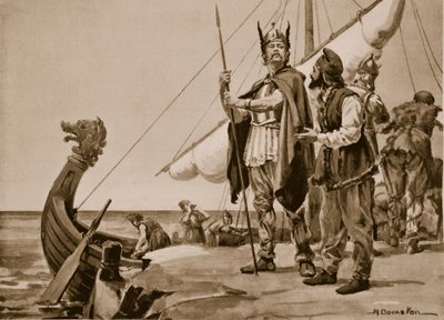 Rurik rejser til slavernes land, 862 (litografi) af Margaret Dovaston