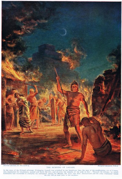 Afbrændingen af Lagash, illustration fra 