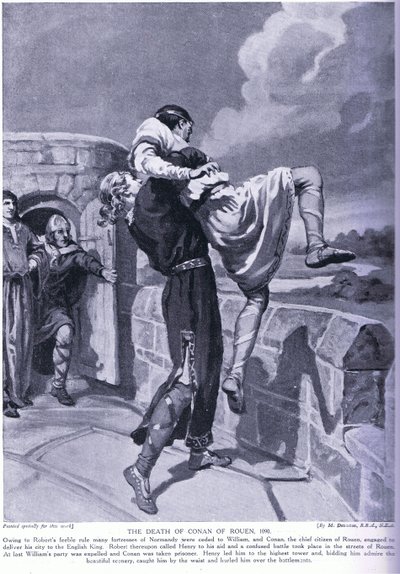 Conan af Rouens død AD1090 af Margaret Dovaston