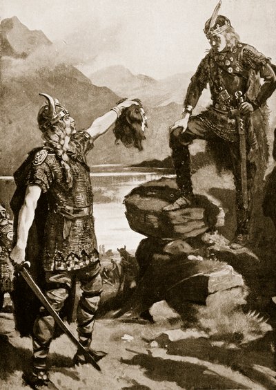 Donald Macwilliams hoved præsenteret for Alexander II, illustration fra 