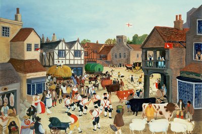 Kvægmarked i Mayfair fra det 18. århundrede af Margaret Loxton