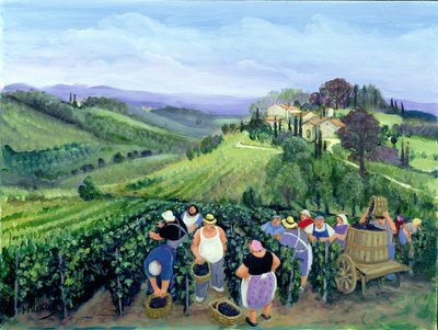 Chianti-landskab (olie på lærred) af Margaret Loxton