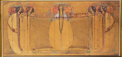 May Queen, tegneserie til panel til Ingram Street Tearooms, ca. 1900 (akvarel på papir) af Margaret Macdonald
