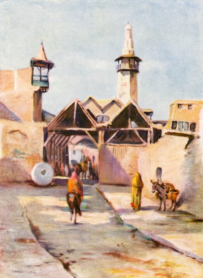 Bab Tuma, Damaskus (farvelitografi) af Margaret Thomas