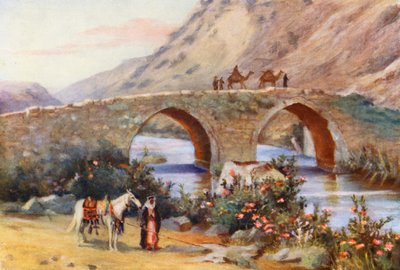 Broen over Litany, Jisr el Kardeli (farvelitografi) af Margaret Thomas