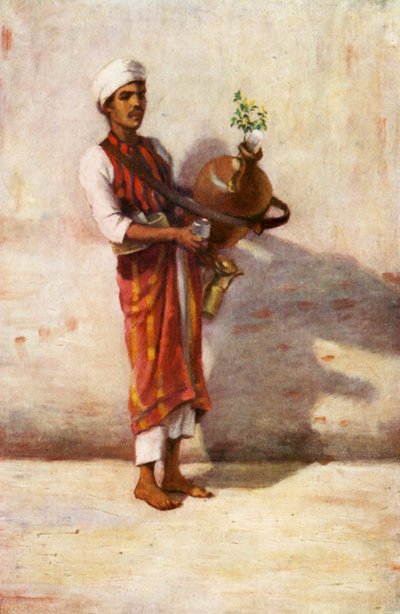Sælger af vand (farvelitografi) af Margaret Thomas