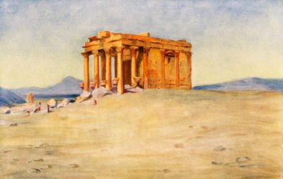 Kongemoderens tempel, Palmyra (farvelitografi) af Margaret Thomas