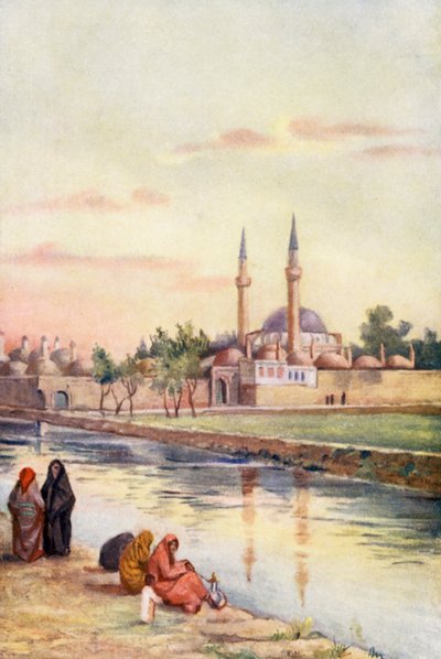 Tekkiyeh, Damaskus (farvelitografi) af Margaret Thomas