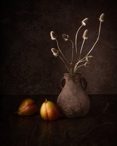 Mørke pærer og blomster af Margareth Perfoncio