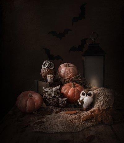 Halloween-ugler og græskar af Margareth Perfoncio