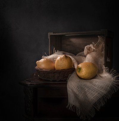 Rustikt citrusstilleben af Margareth Perfoncio