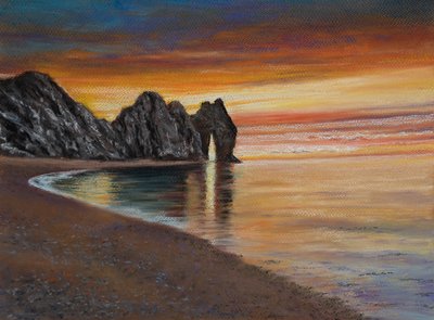 Durdle dør. Dorset, 2020 (pastel) af Margo Starkey