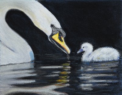 Følg Mummy, 2020 (pastel) af Margo Starkey