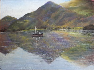 Lonely fisherman, 2020 (pastel) af Margo Starkey