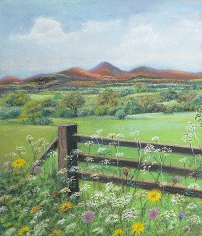 Sommertid i Cookham..Berks, 2020 (pastel) af Margo Starkey