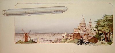 The Spiess Zodiac Airship, udgivet af Mabileau, Paris af Marguerite (fl.1909 14) Montaut