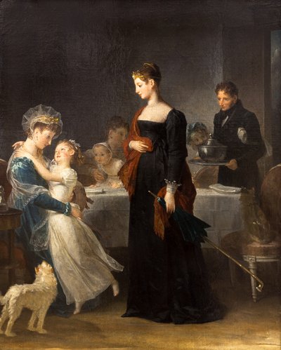 Besøget,1810 (olie på lærred) af Marguerite Gerard