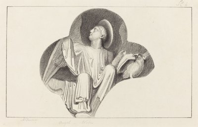 En engel fra Wells Cathedral af Maria Denman after John Flaxman