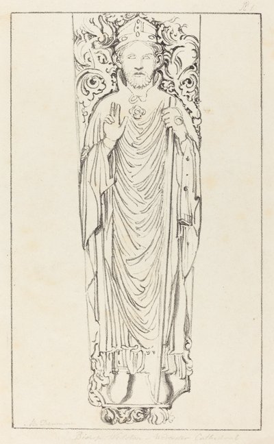 Biskop Wulstan i Worcester Cathedral af Maria Denman after John Flaxman