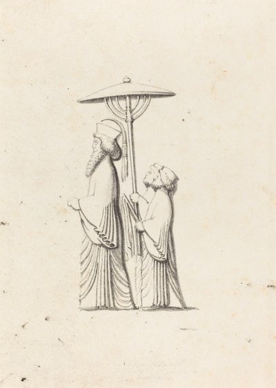 Skulptur i Persepolis, fra Le Bruyns Rejser af Maria Denman after John Flaxman