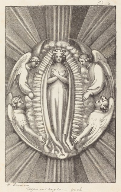 Virgin and Angels, en nøglesten i York af Maria Denman after John Flaxman