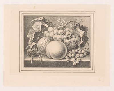 Sammensætning med frugter i en ramme af Maria Geertruida de Goeje Barbiers (attributed to)
