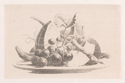 Frugter på en tallerken af Maria Geertruida de Goeje Barbiers (attributed to)