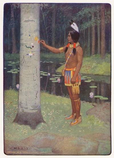 Illustration til Hiawatha af Longfellow (farvelitografi) af Maria Louise Kirk
