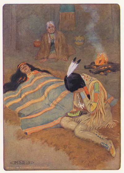Illustration til Hiawatha af Longfellow (farvelitografi) af Maria Louise Kirk