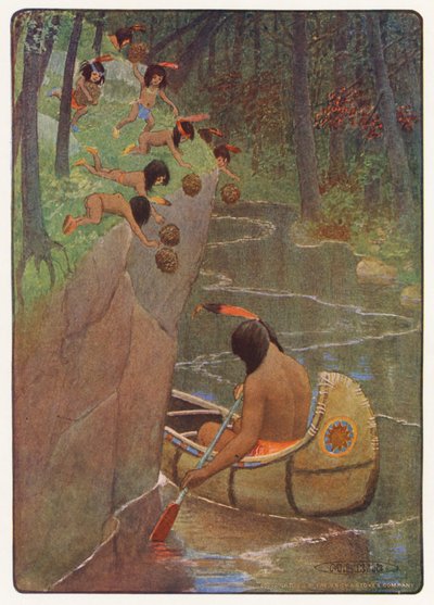 Illustration til Hiawatha af Longfellow (farvelitografi) af Maria Louise Kirk