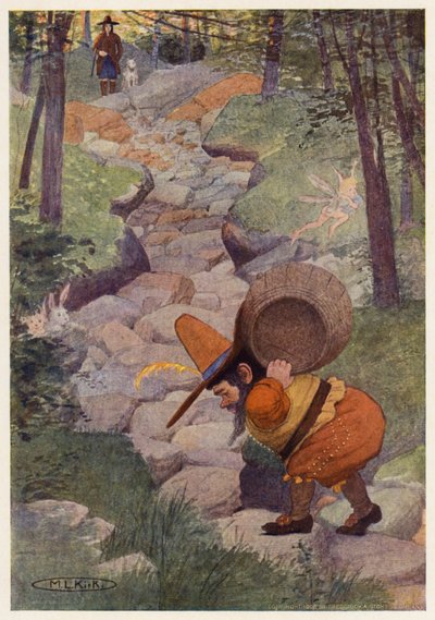Illustration til historien om Rip Van Winkle (farvelitografi) af Maria Louise Kirk