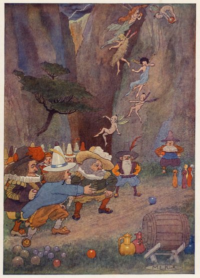 Illustration til historien om Rip Van Winkle (farvelitografi) af Maria Louise Kirk