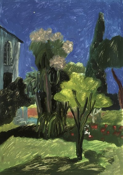 Turkish Garden, 2019 (olie på papir) af Maria Magenta