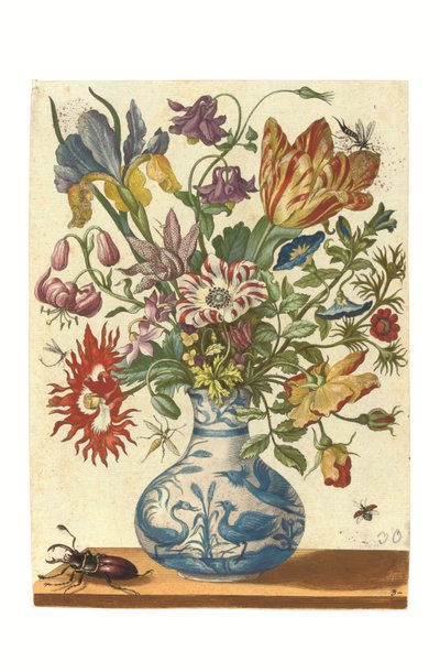Planche fra Blumenbuch (håndkoloreret gravering) af Maria Sibylla Graff Merian