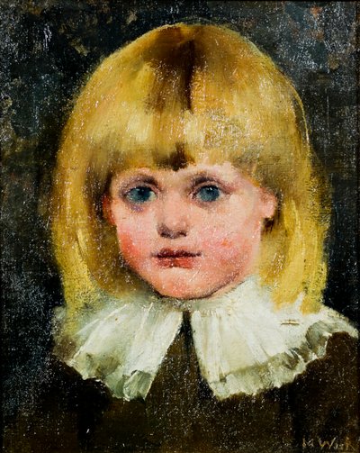 En piges hoved (Hilja Tukiainen); maleri af Maria Wiik