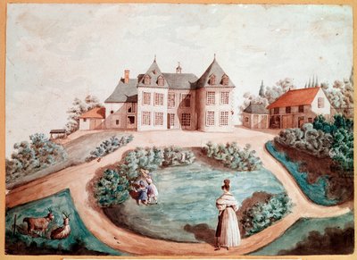 Et slot i Touraine. Illustration til Liljekonvalen af Balzac. (Tegning af Maria du (attr. to) Fresnay
