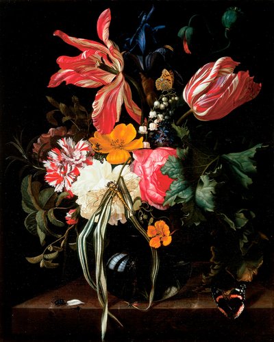 Blomsterstilleben af Maria van Oosterwijck