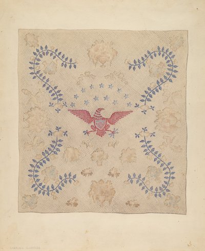 Eagle and Stars sengetæppe af Marian Curtis Foster