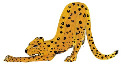 Big Cat Stretch, 2020 (akvarel på papir) af Marianna Kulukundis