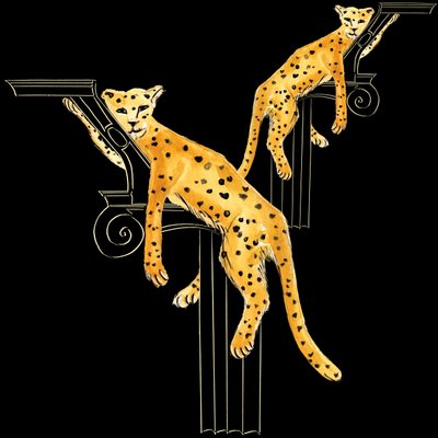 Leopard Lounge Pair, 2020 (akvarel på papir) af Marianna Kulukundis