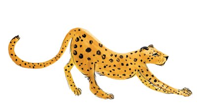 Leopard Yoga, 2020 (akvarel på papir) af Marianna Kulukundis